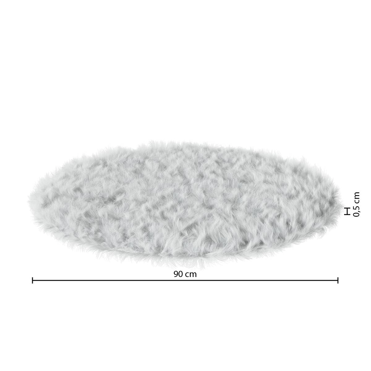 Tappeto per bambini in finta pelliccia Bianco, D.90 cm Bianco
