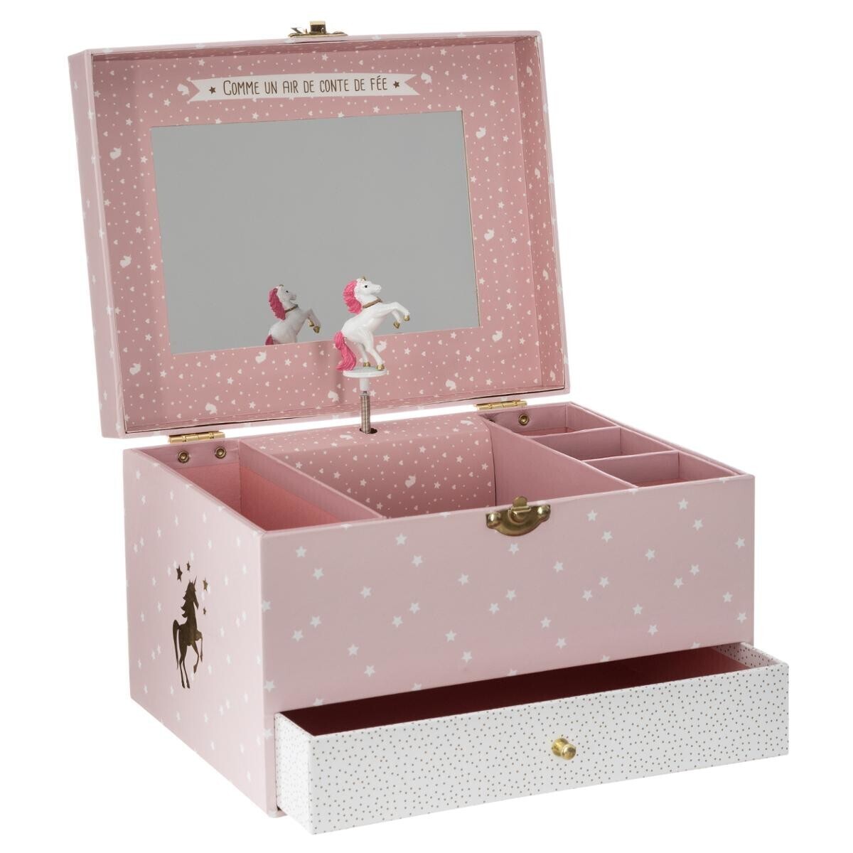 Carillon "Unicorno" Rosa, H.14 cm Rosa