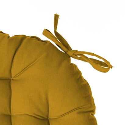 Cuscino rotondo per sedia giallo, &Oslash;38 cm