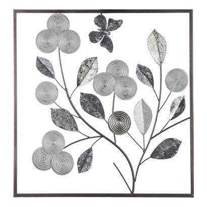 Decorazione da parete "fiore" argento, 50x50 cm