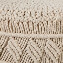 Sgabello Macram&egrave; e legno Beige