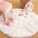 Tappeto per bambini in finta pelliccia Bianco, D.90 cm Bianco