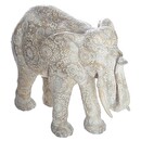 Statua di elefante "Enzo" Effetto sbiancato, H.22 cm Beige