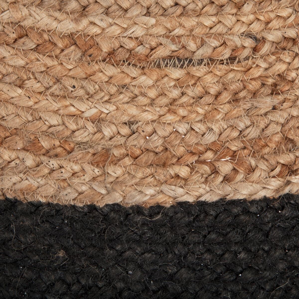 Tappeto in juta con bordo nero Nero, D.120 cm Nero