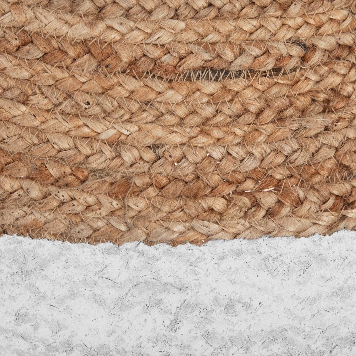 Tappeto in juta con bordo bianco Bianco, D.120 cm Bianco