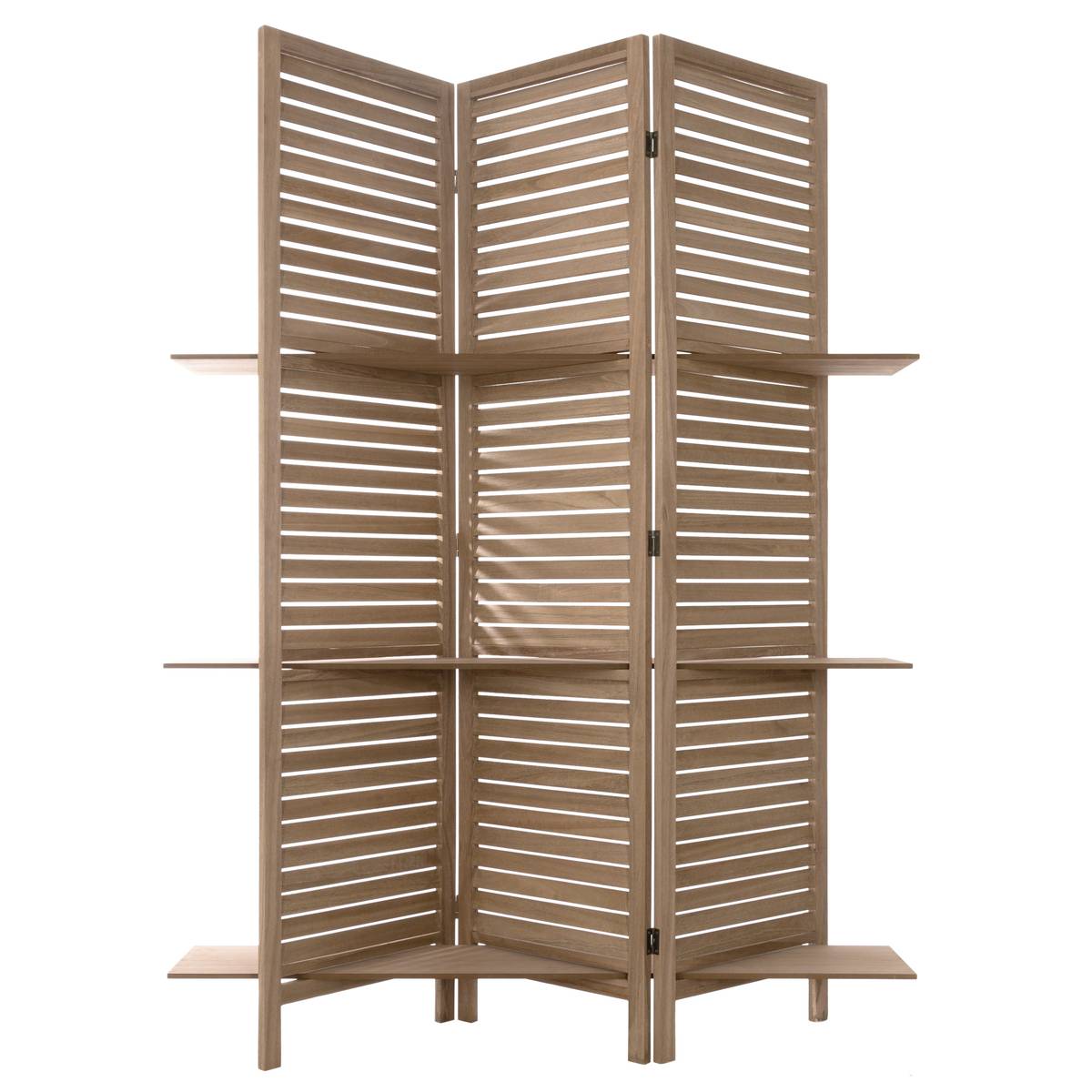 Paravento con 3 ripiani H.170 cm Marrone