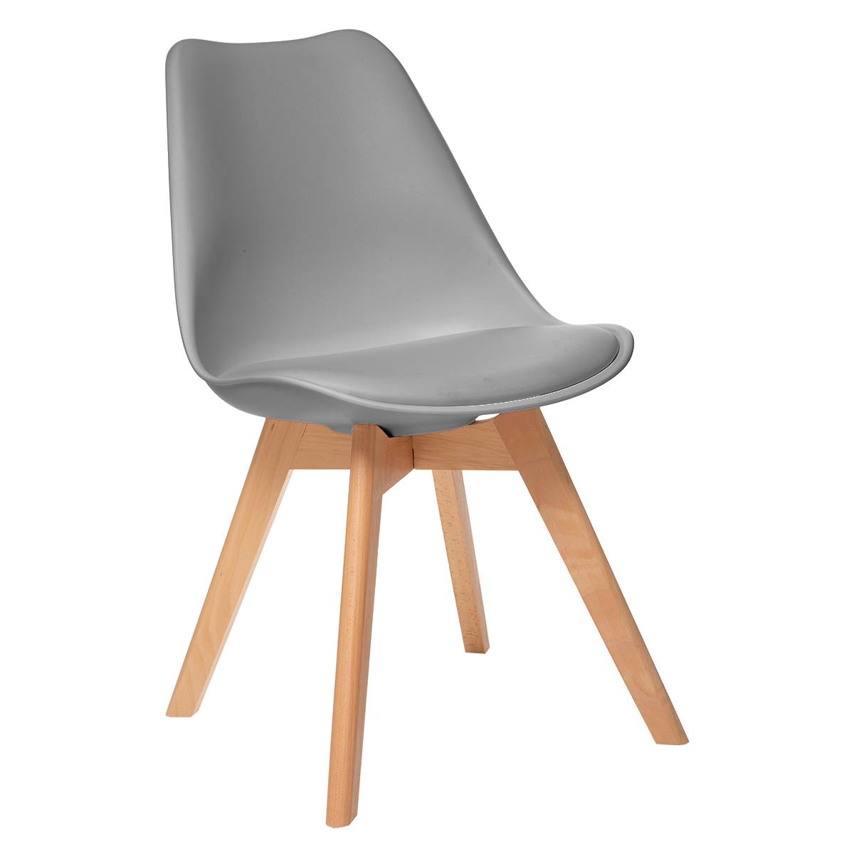 Sedia "Baya", gambe in faggio Grigio Grigio