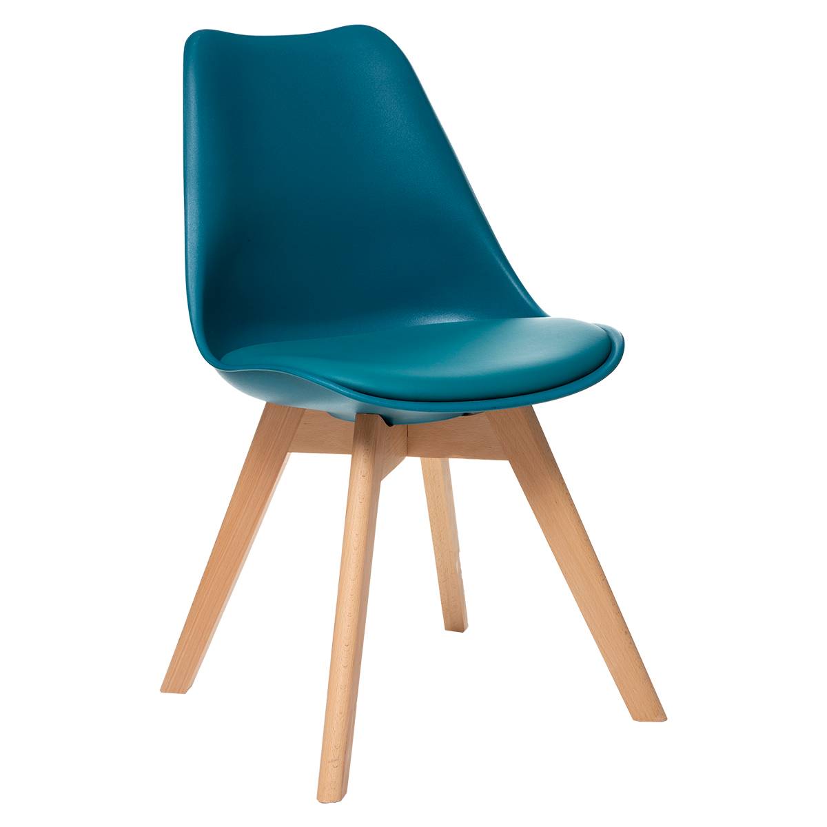 Sedia "Baya", gambe in faggio Blu anatra Blu anatra