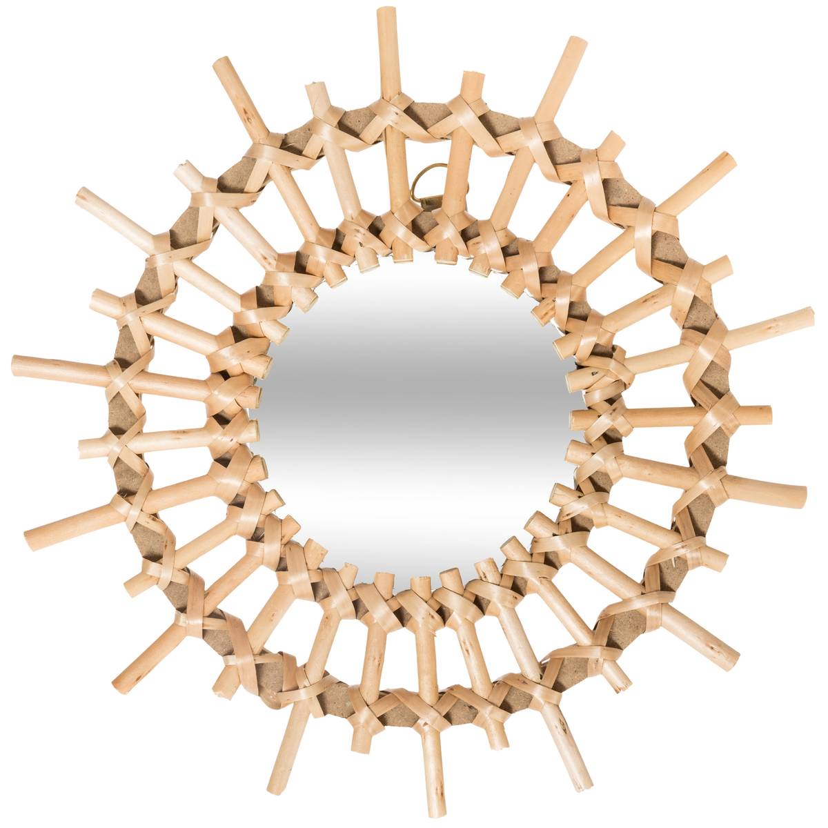 Set di 3 specchi "Aida" Rattan, D.28 cm Legno naturale