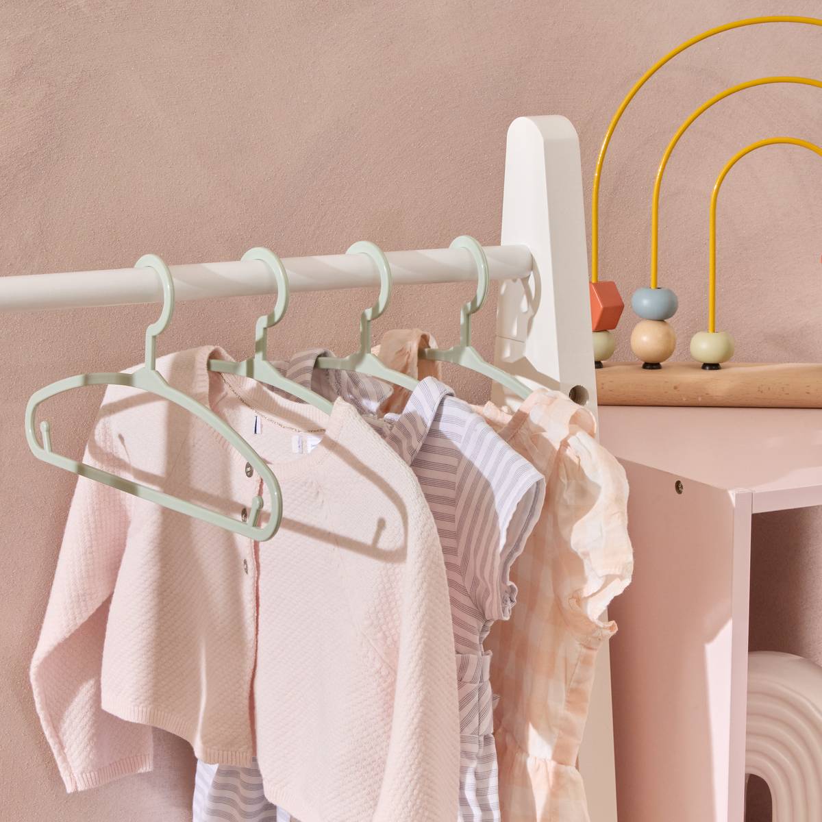 Set di 6 appendiabiti per bambini Rosa, Plastica Rosa