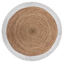 Tappeto in juta con bordo bianco Bianco, D.120 cm Bianco