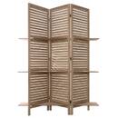Paravento con 3 ripiani H.170 cm Marrone