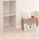 Contenitore Volpe "Joey" Velluto grigio, 29x29 cm Grigio