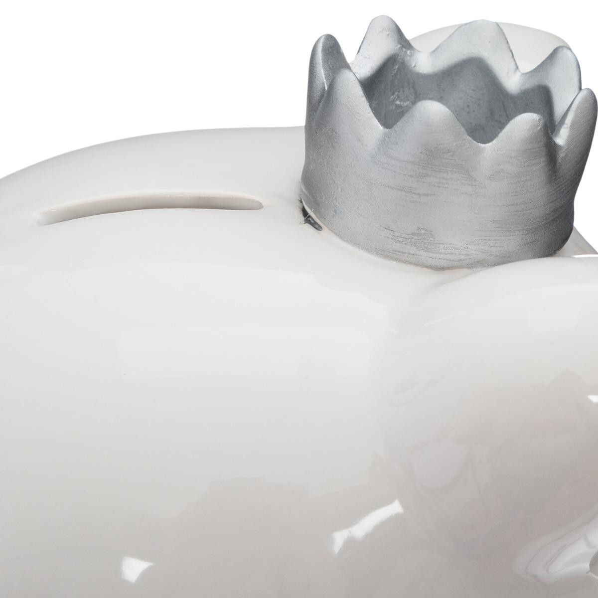 Salvadanaio per bambini "Maialino" H.14,8 cm Bianco