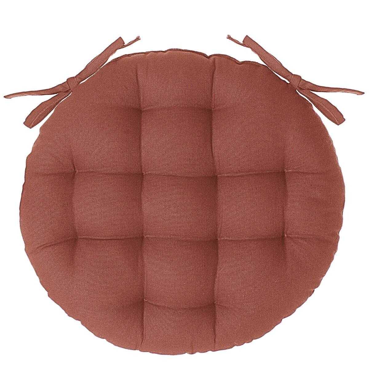 Cuscino rotondo per sedia Rosa terracotta, D.38 cm Rosa terracotta