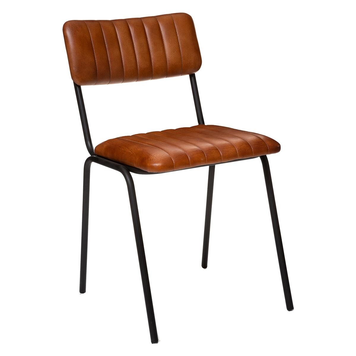 Sedia "Dario" Pelle, Marrone cognac Marrone cognac