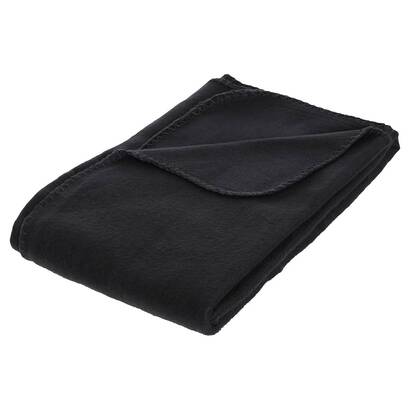 Coperta in pile nero, 125x150 cm