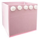 Contenitore per bambini con pompon Rosa, 29x29 cm Rosa