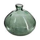 Vaso rotondo in vetro riciclato Verde kaki, D.23 cm Verde cachi