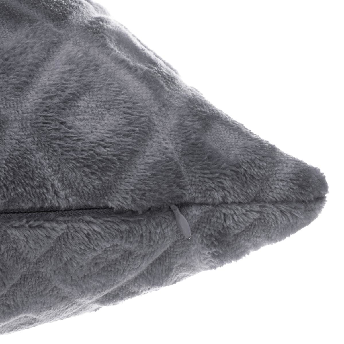 Cuscino a rombi, flanella Grigio ardesia, 40x40 cm Grigio ardesia