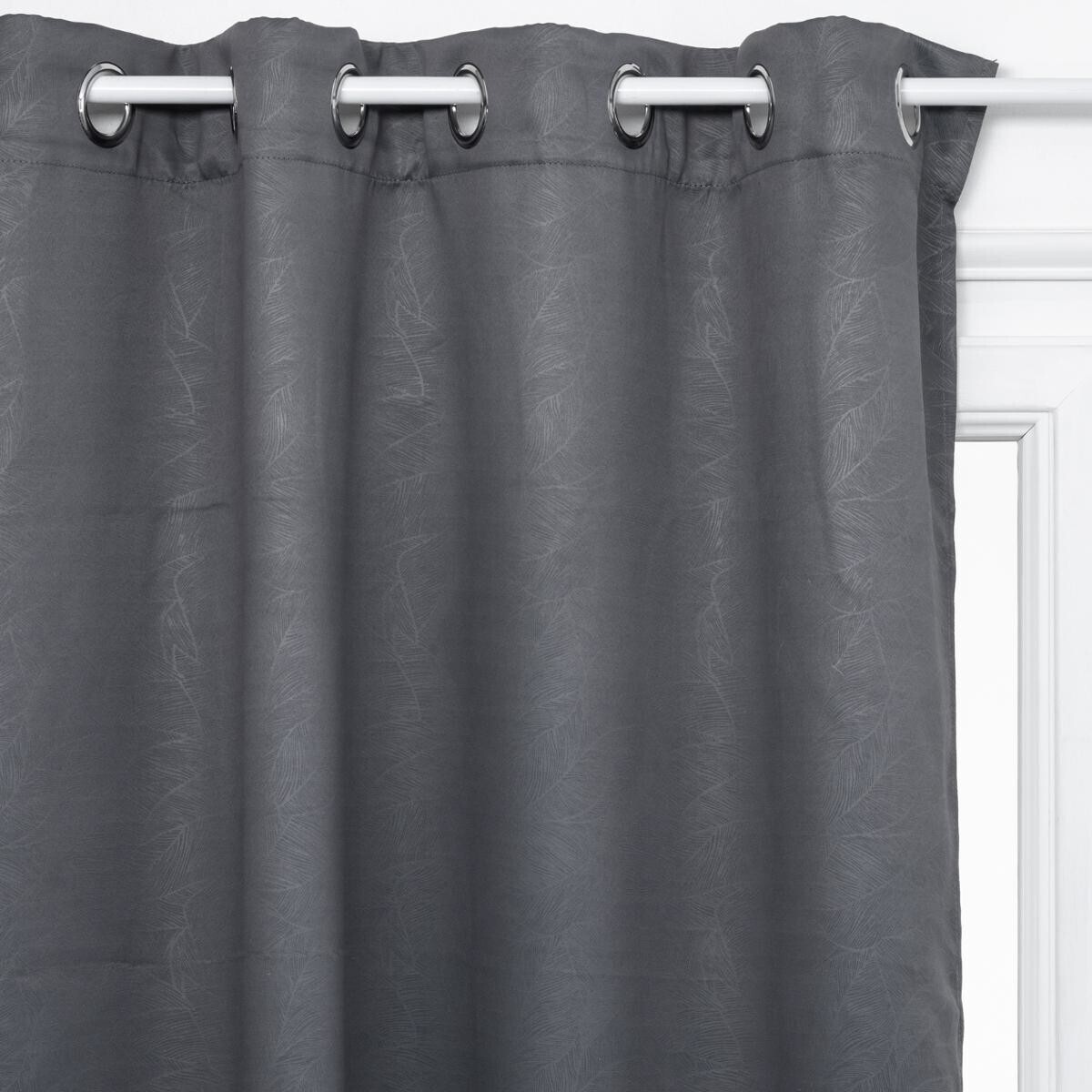 Tenda oscurante "Foglie" Grigio ardesia, 140x260 cm Grigio ardesia