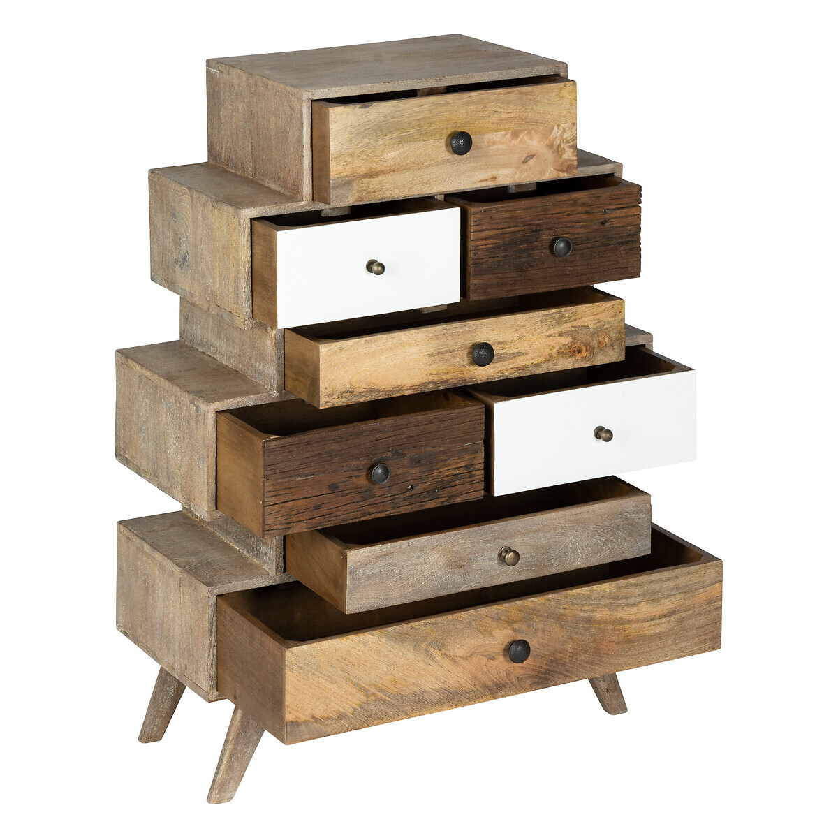 Cassettiera "Koval" Legno di mango, 8 cassetti Legno naturale