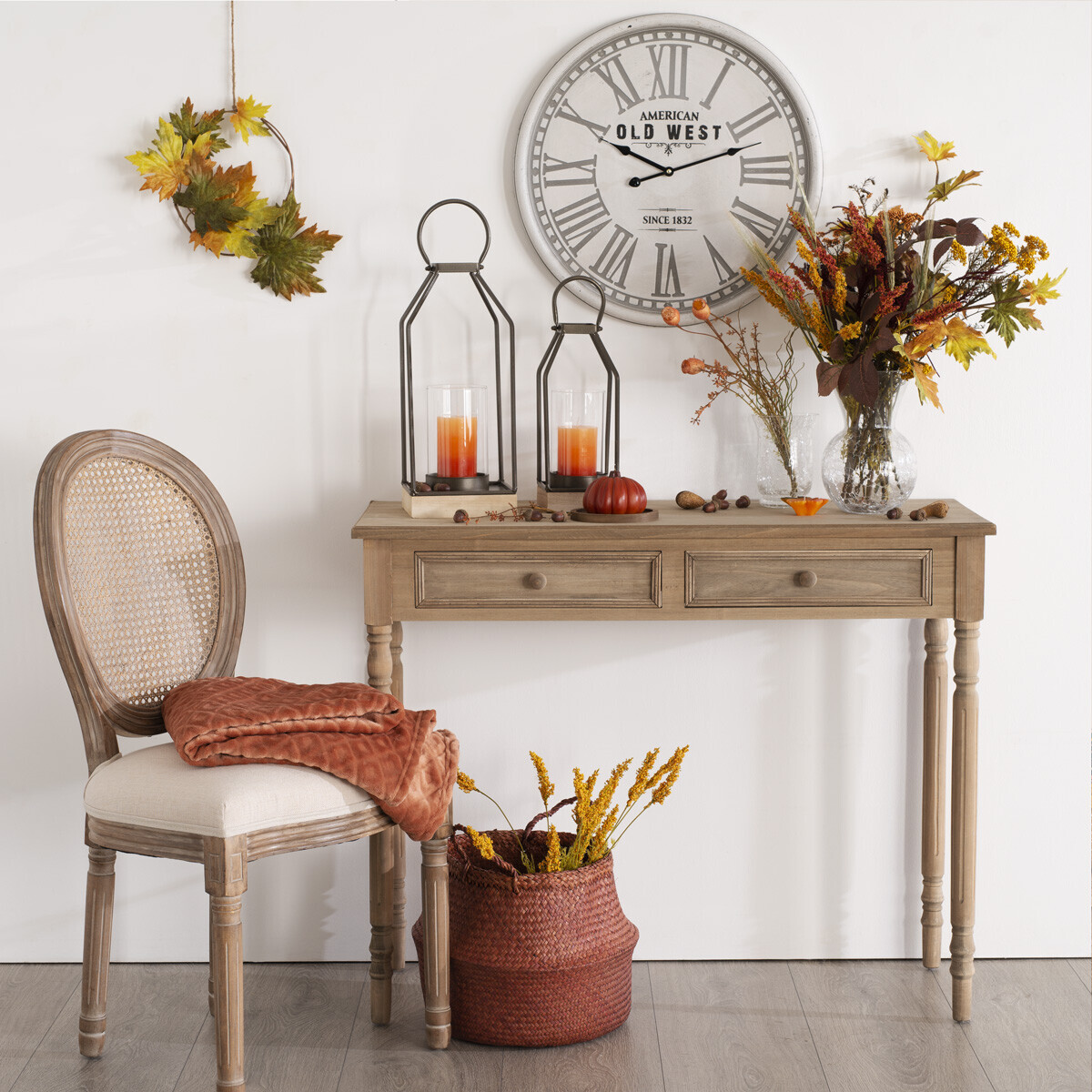 Sedia "Cléon", intreccio di canna Beige Beige