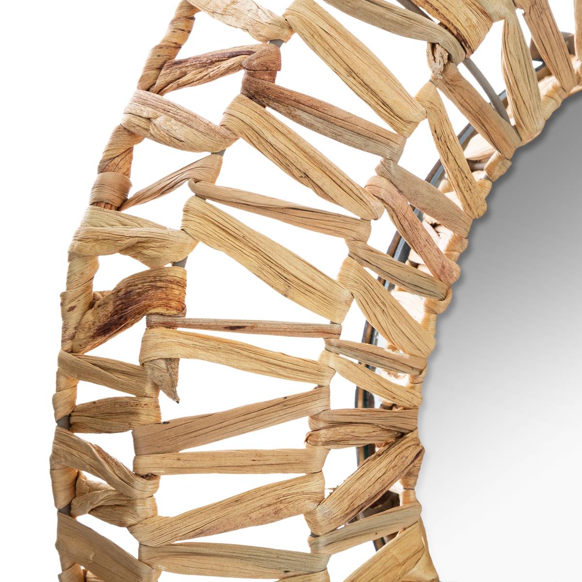 Specchio intrecciato "Beatriz" Fibra naturale, D.45 cm Beige