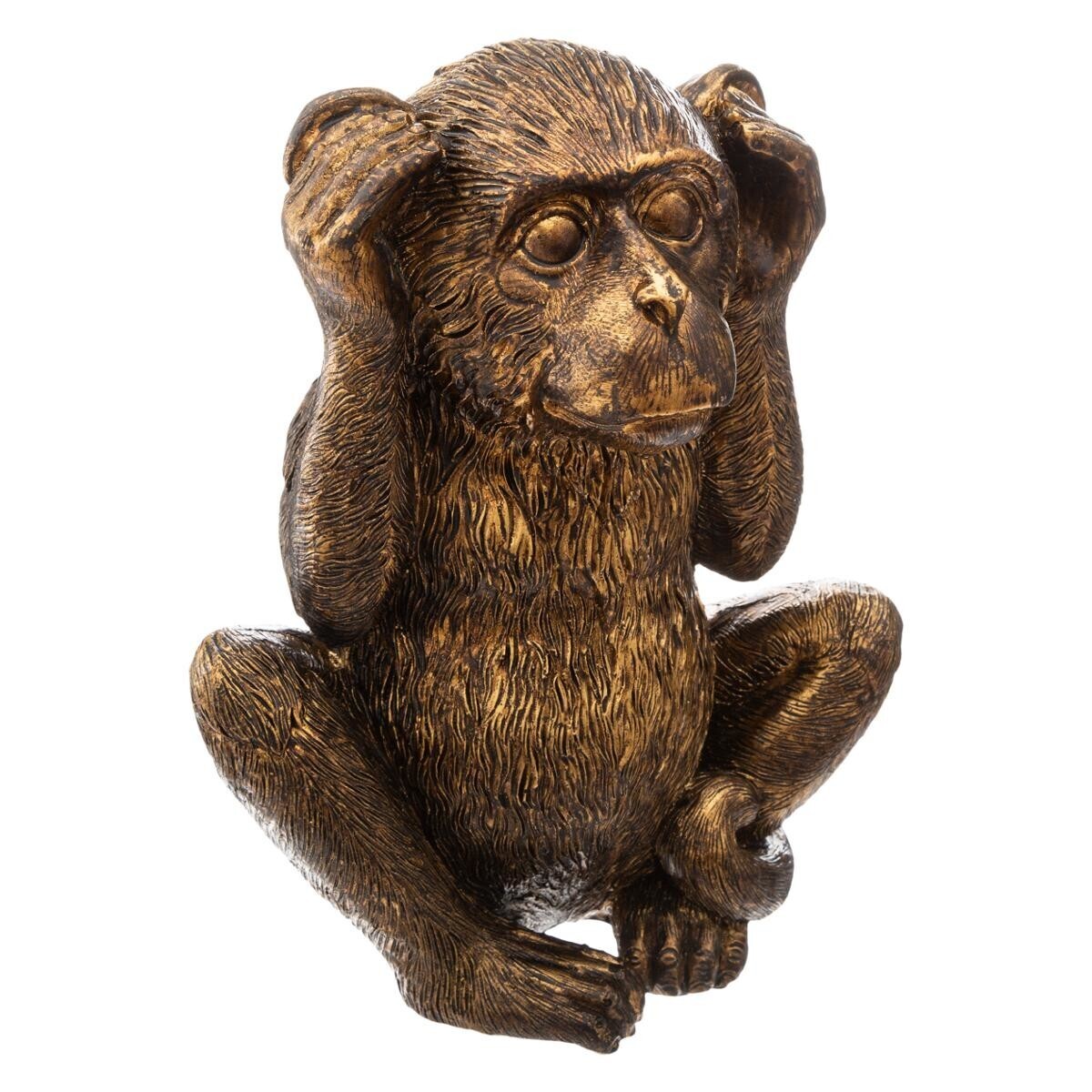 Set di 3 statuette "Scimmie Sagge" Dorato, H.17 cm Oro