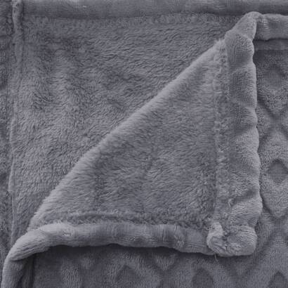 Plaid "3d rombo" flanella grigio ardesia, 180x230 cm