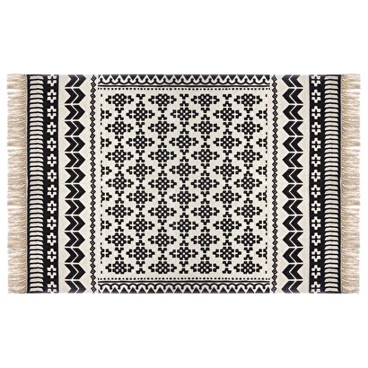 Tappeto "delhi", cotone nero e bianco, 120x170 cm