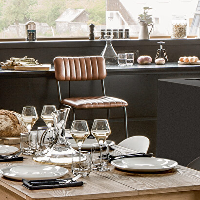 Sedia da bar "dario" pelle, marrone cognac