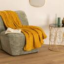 Plaid "Rombo", flanella Giallo senape, 125x150 cm Giallo senape