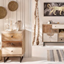 Comodino "Koval" Legno di mango, H.73 cm Multicolore