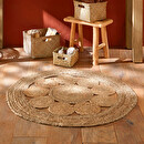 Tappeto traforato 'Esra', juta D.80 cm Beige