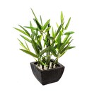 Bambù artificiale Vaso in ceramica, H.26 cm Nero