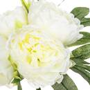 Bouquet di 4 peonie artificiali Bianco, H.30 cm Bianco