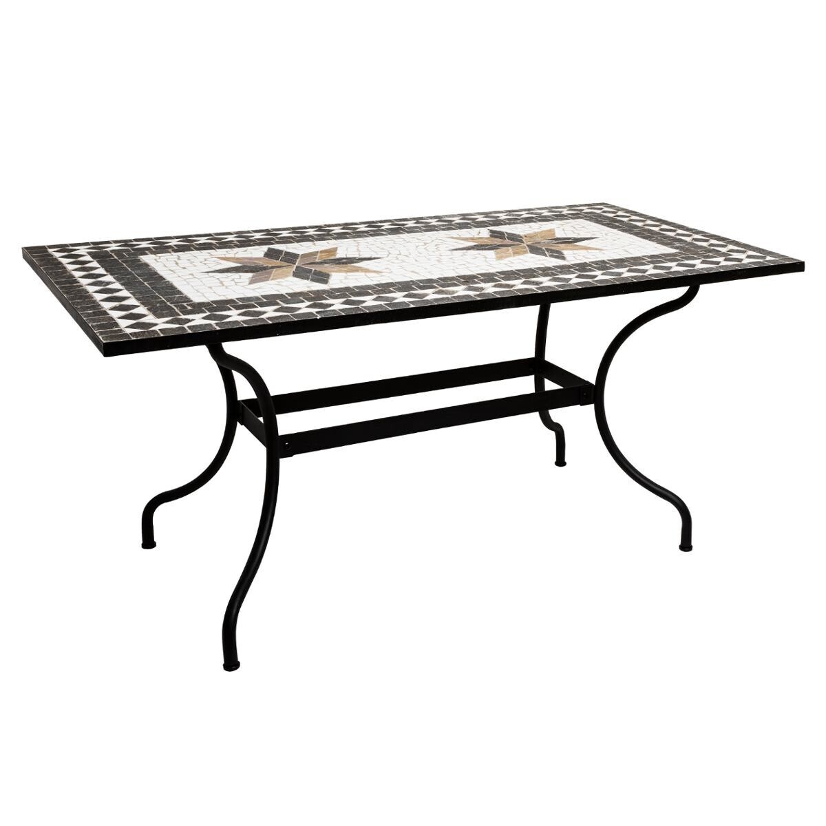 Tavolo da pranzo rettangolare "Kipos" Mosaico, Nero, L.160 cm Nero