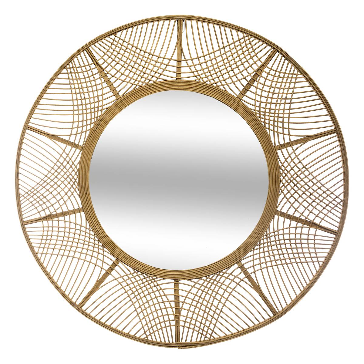 Specchio "Ina" Bambù, D.89 cm Legno naturale
