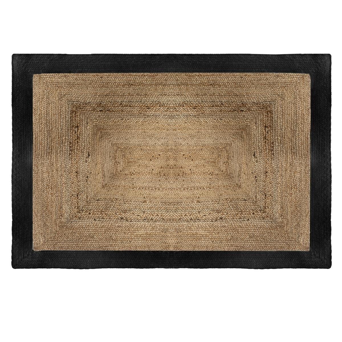 Tappeto in juta Bordo nero, 120x170 cm Nero