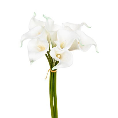 Bouquet di 8 calle artificiali bianco, h.36 cm
