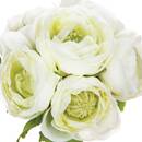 Bouquet artificiale di 6 ranuncoli H.25 cm Bianco