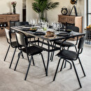 Tavolo da pranzo rettangolare "Kipos" Mosaico, Nero, L.160 cm Nero