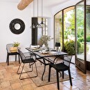Tavolo da pranzo rettangolare "Kipos" Mosaico, Nero, L.160 cm Nero