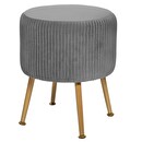 Sgabello "Solaro" Velluto plissettato, Grigio Grigio