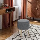 Sgabello "Solaro" Velluto plissettato, Grigio Grigio
