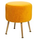 Sgabello "Solaro" Velluto plissettato, Giallo senape Giallo senape