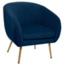 Poltrona "Solaro" Velluto plissettato, Blu Blu