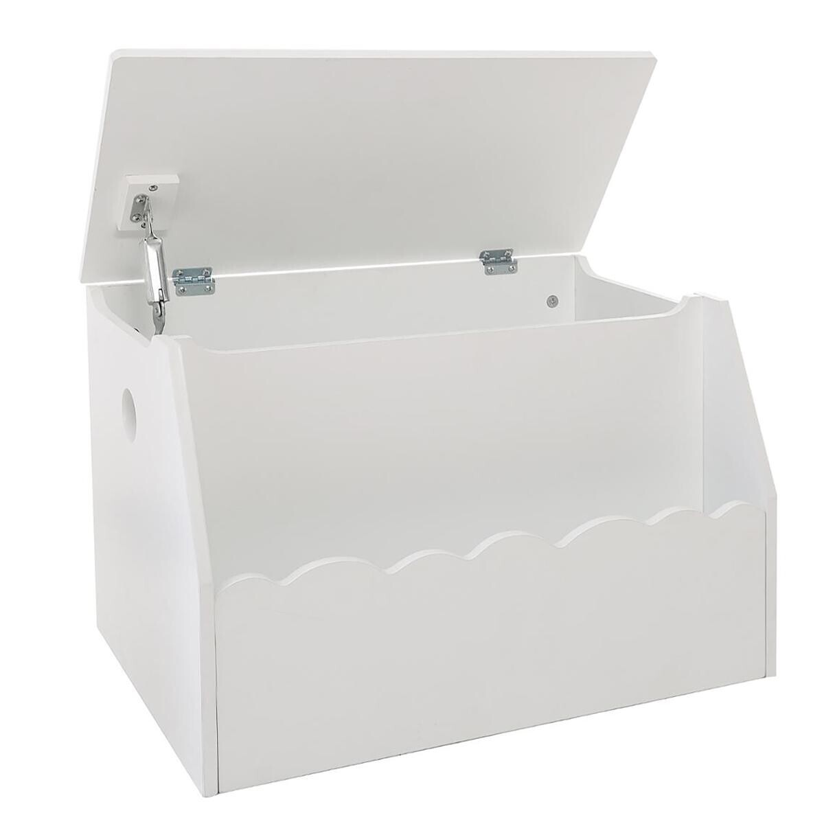 Baule per giocattoli e libreria per bambini Bianco, 58x38 cm Bianco