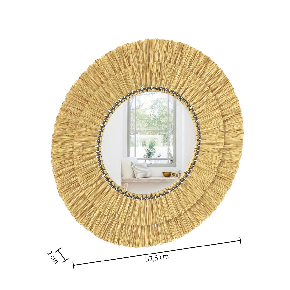 Specchio "Alba" D.57 cm Beige